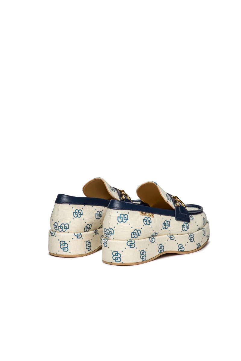 Mocassins plataforma bege com monograma - Image 5