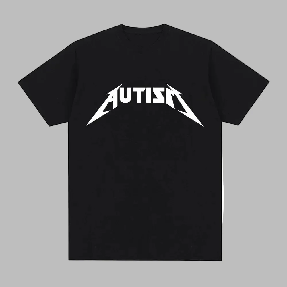 T-Shirt Preto Metal Autism com Logótipo em Estilo Heavy Metal - Image 2