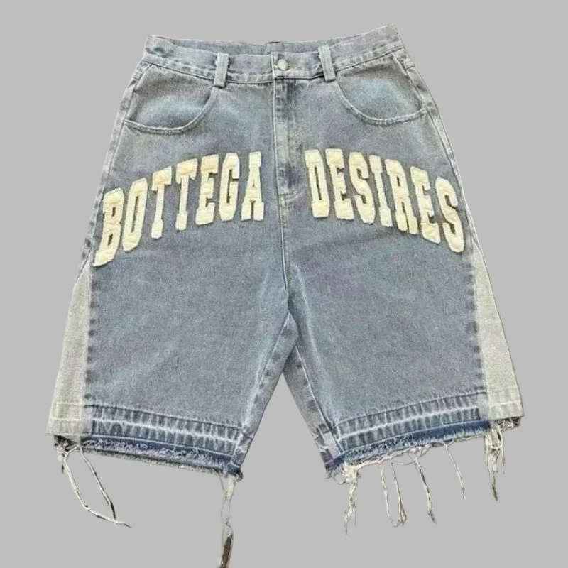 Calções de Ganga Cinzentos Rock com Inscrição Bottega Desires Vintage